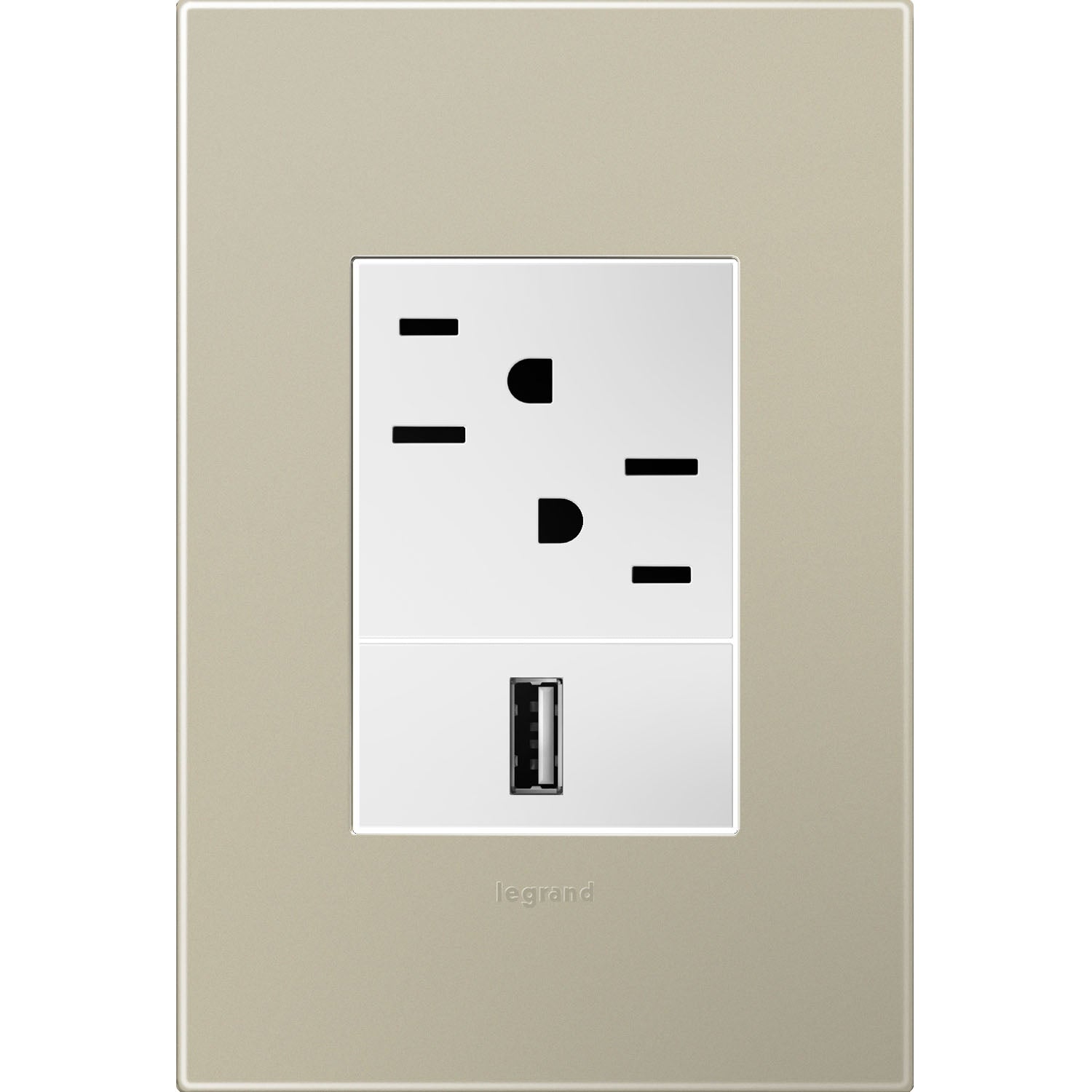 Legrand - AWP1G3TM4 - One-Gang-Plus Screwless Wall Plate - adorne - Titanium