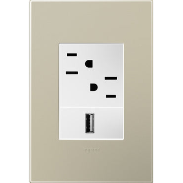 Legrand - AWP1G3TM4 - One-Gang-Plus Screwless Wall Plate - adorne - Titanium