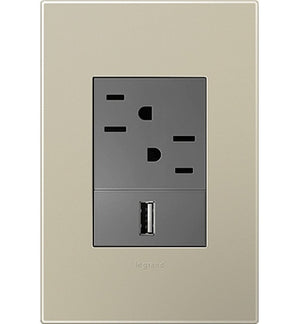 Legrand - AWP1G3TM4 - One-Gang-Plus Screwless Wall Plate - adorne - Titanium