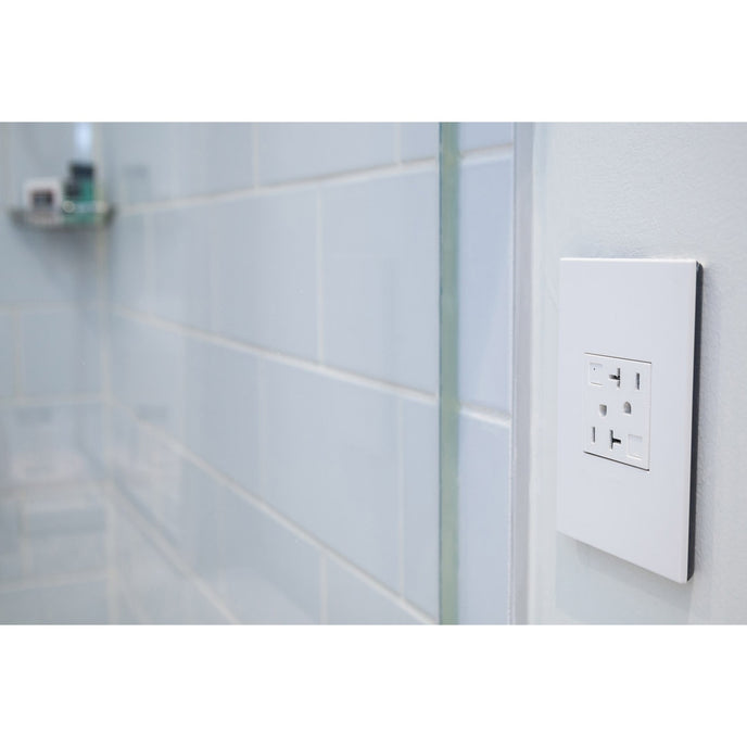 Legrand - AWP1G3WH4 - One-Gang-Plus Screwless Wall Plate with Microban - adorne - Gloss White
