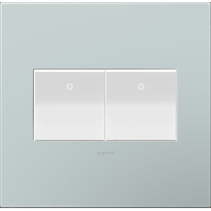 Legrand - AWP2GBL4 - Two-Gang Screwless Wall Plate with Microban - adorne - Pale Blue