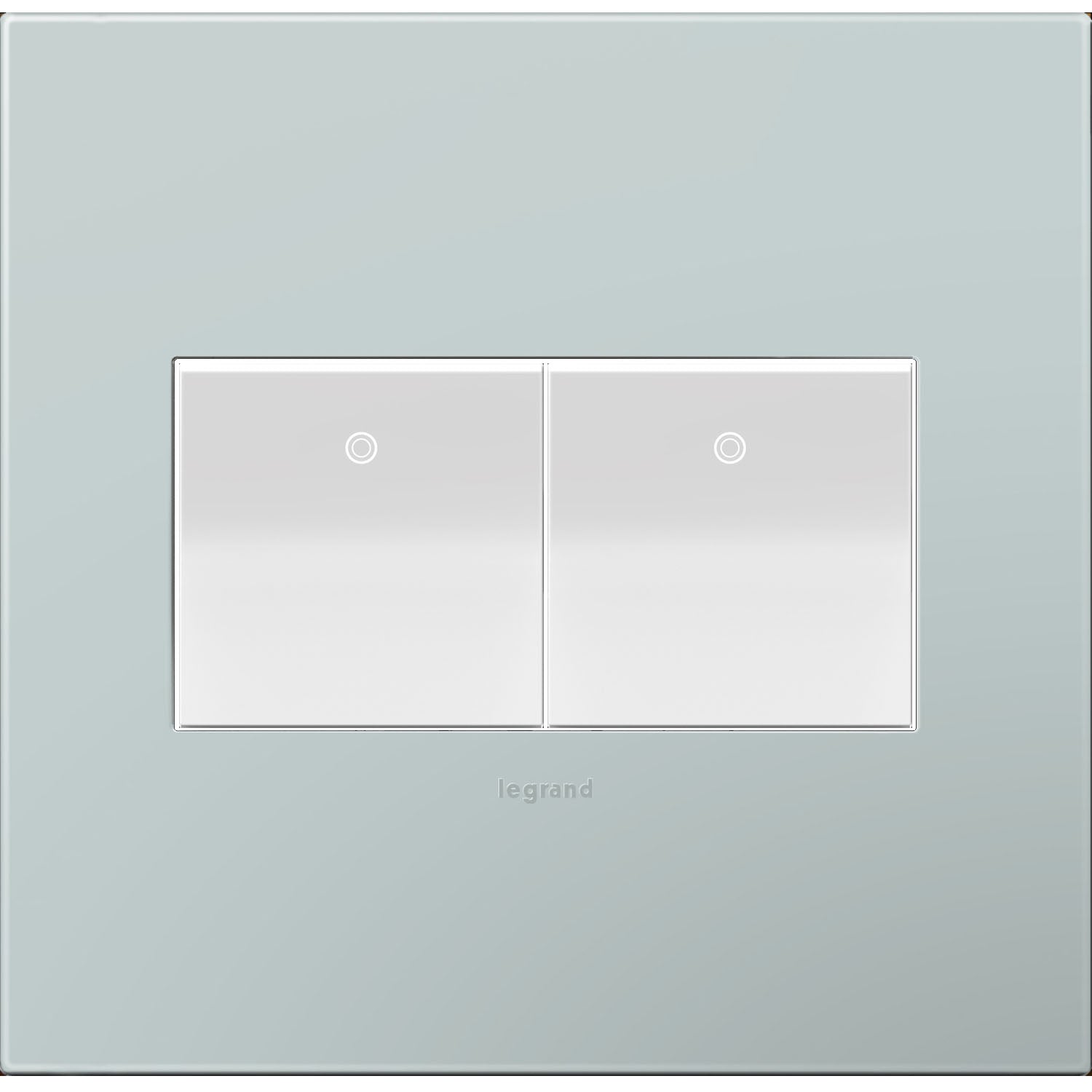 Legrand - AWP2GBL4 - Two-Gang Screwless Wall Plate with Microban - adorne - Pale Blue