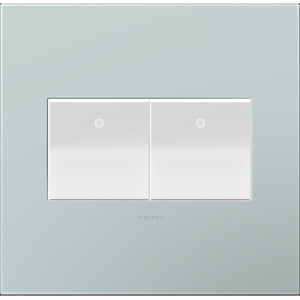 Legrand - AWP2GBL4 - Two-Gang Screwless Wall Plate with Microban - adorne - Pale Blue