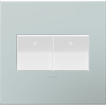 Legrand - AWP2GBL4 - Two-Gang Screwless Wall Plate with Microban - adorne - Pale Blue