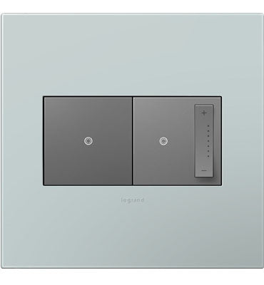 Legrand - AWP2GBL4 - Two-Gang Screwless Wall Plate with Microban - adorne - Pale Blue
