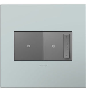 Legrand - AWP2GBL4 - Two-Gang Screwless Wall Plate with Microban - adorne - Pale Blue