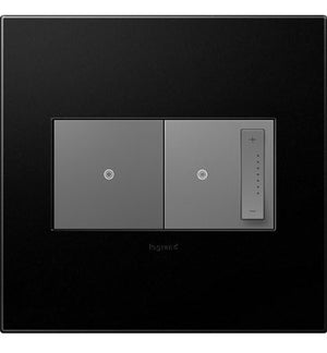 Legrand - AWP2GGR4 - Two-Gang Screwless Wall Plate with Microban - adorne - Graphite