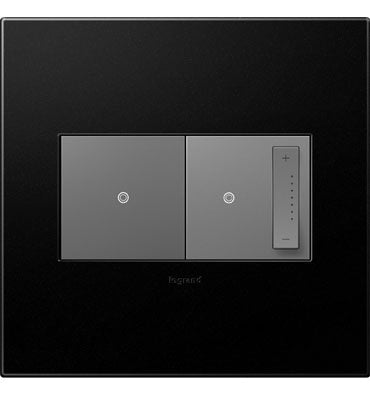 Legrand - AWP2GGR4 - Two-Gang Screwless Wall Plate with Microban - adorne - Graphite