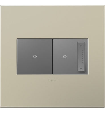 Legrand - AWP2GTM4 - Two-Gang Screwless Wall Plate - adorne - Titanium
