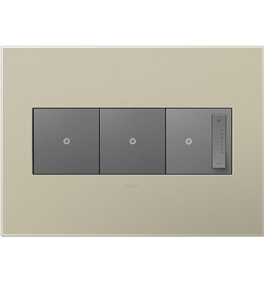 Legrand - AWP3GTM4 - Three-Gang Screwless Wall Plate - adorne - Titanium