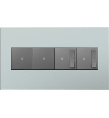 Legrand - AWP4GBL4 - Four-Gang Screwless Wall Plate - adorne - Pale Blue