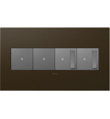 Legrand - AWP4GBR4 - Four-Gang Screwless Wall Plate - adorne - Bronze