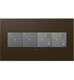 Legrand - AWP4GBR4 - Four-Gang Screwless Wall Plate - adorne - Bronze