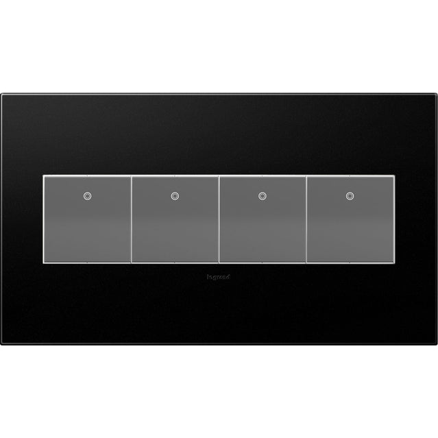 Legrand - AWP4GGR4 - Four-Gang Screwless Wall Plate with Microban - adorne - Graphite