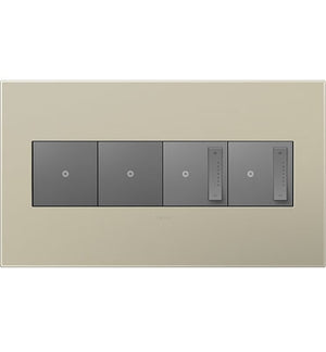 Legrand - AWP4GTM4 - Four-Gang Screwless Wall Plate - adorne - Titanium
