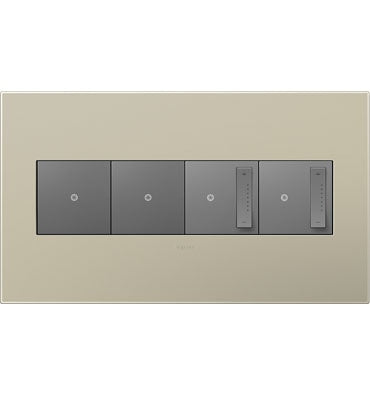 Legrand - AWP4GTM4 - Four-Gang Screwless Wall Plate - adorne - Titanium