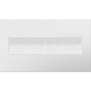 Legrand - AWP4GWH4 - Four-Gang Screwless Wall Plate with Microban - adorne - Gloss White