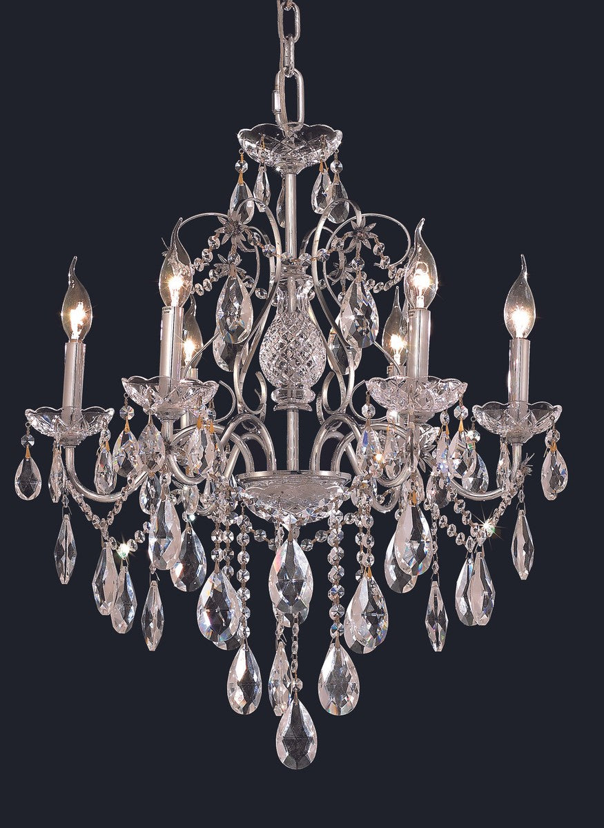 Elegant Lighting - 2016D24C/RC - Six Light Chandelier - St. Francis - Chrome