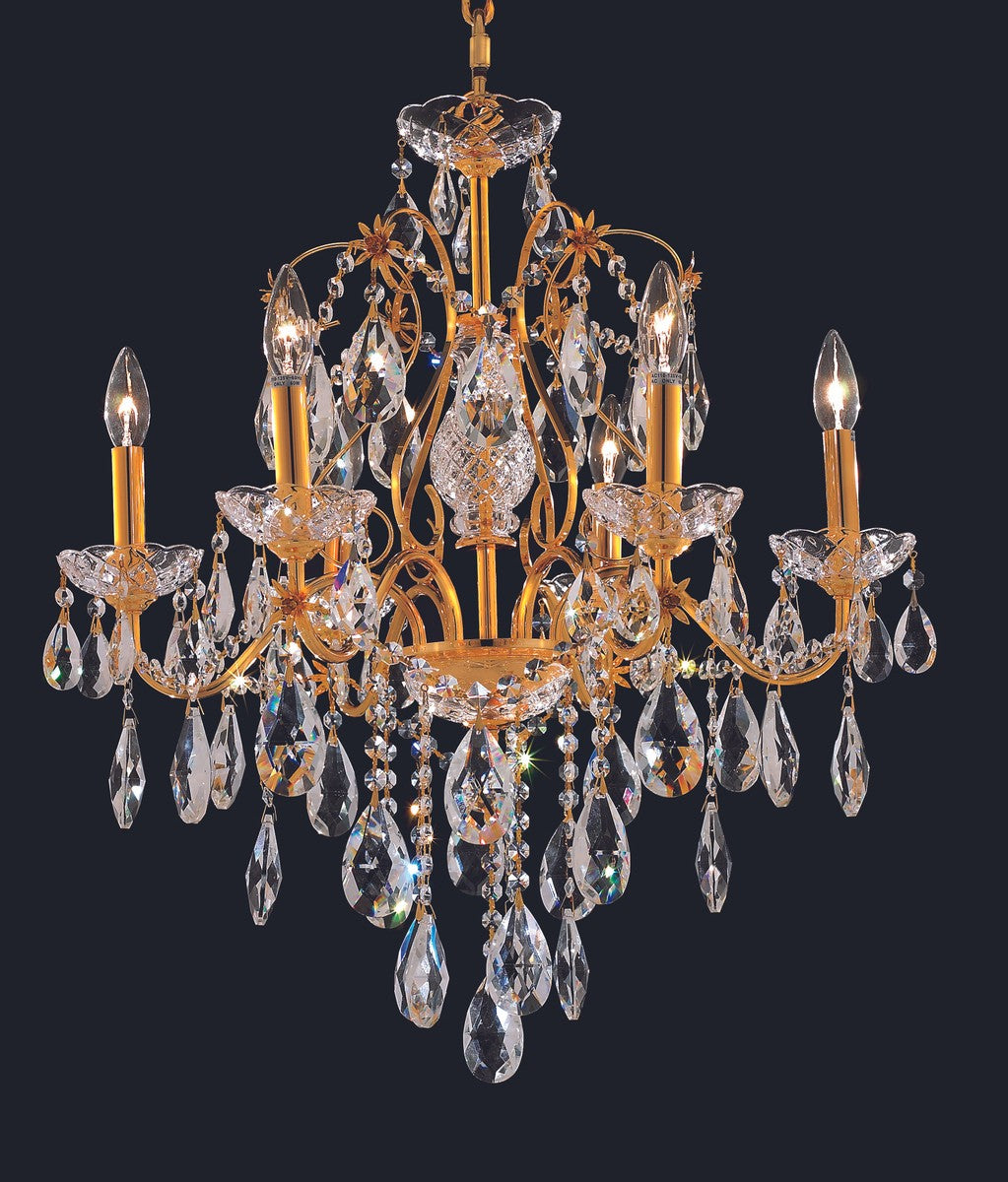 Elegant Lighting - 2016D24G/RC - Six Light Chandelier - St. Francis - Gold