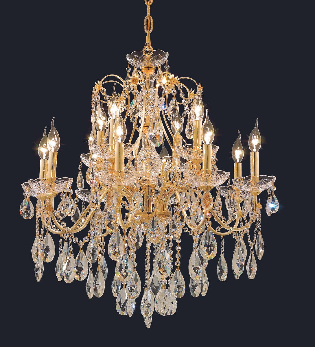 Elegant Lighting - 2016D28G/RC - 12 Light Chandelier - St. Francis - Gold