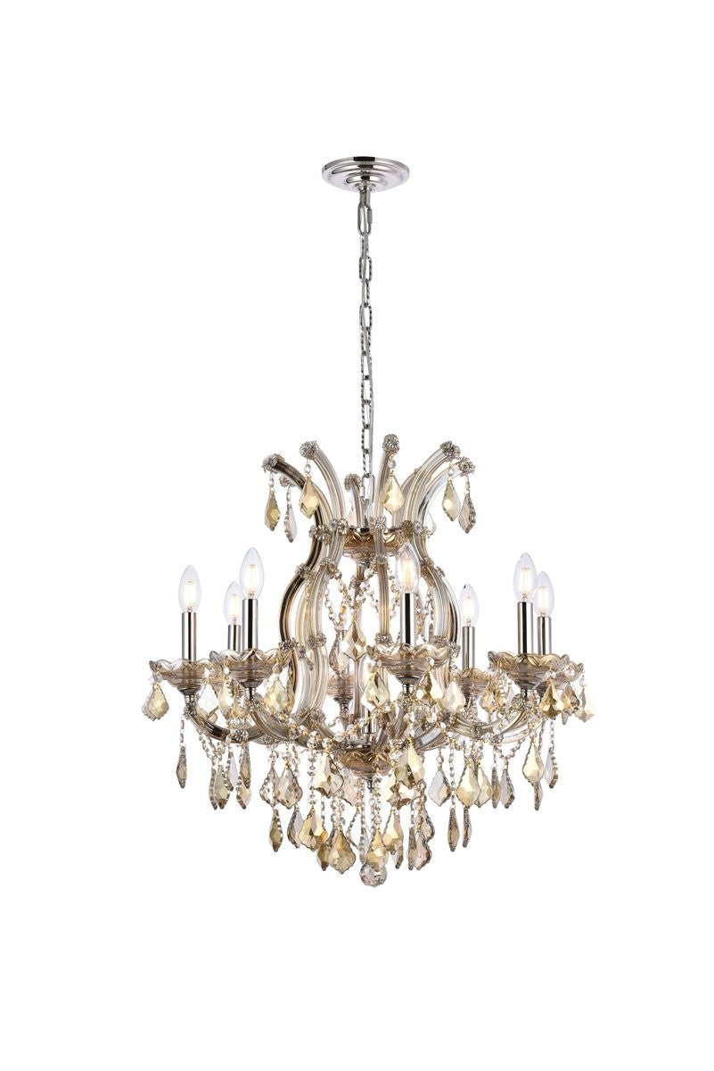 Elegant Lighting - 2800D26GT-GT/RC - Nine Light Chandelier - Maria Theresa - Golden Teak