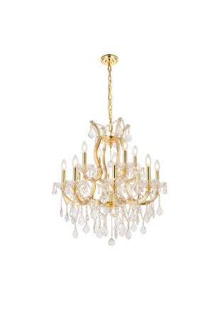 Elegant Lighting - 2800D27G/RC - 13 Light Chandelier - Maria Theresa - Gold