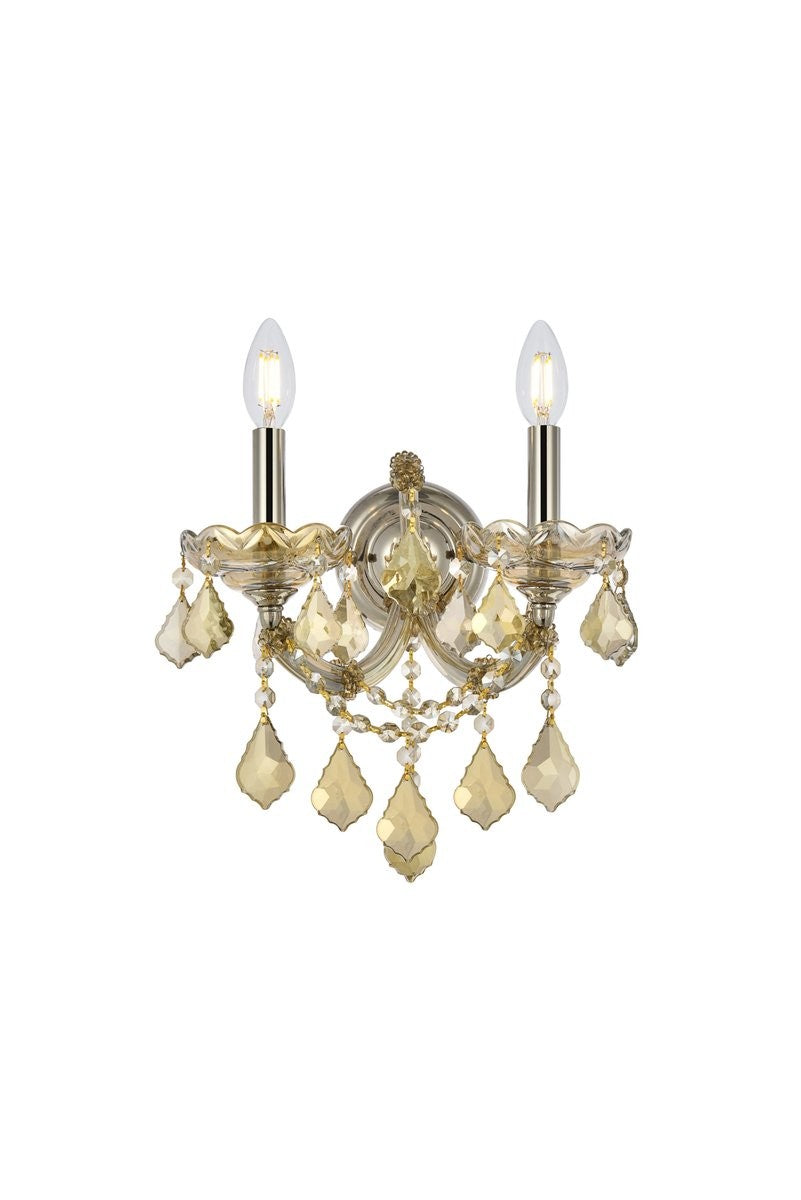 Elegant Lighting - 2800W2GT-GT/RC - Two Light Wall Sconce - Maria Theresa - Golden Teak