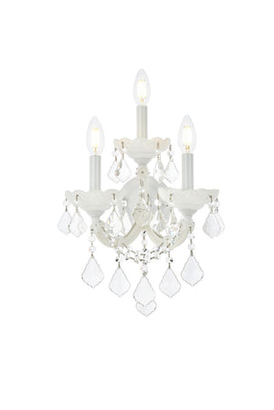 Elegant Lighting - 2800W3WH/RC - Three Light Wall Sconce - Maria Theresa - White