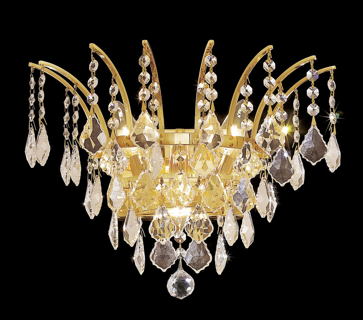 Elegant Lighting - 8033W16G/RC - Three Light Wall Sconce - Victoria - Gold