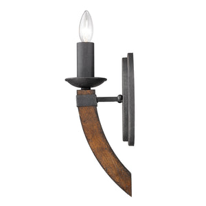 Golden - 1821-1W BI - One Light Wall Sconce - Madera BI - Black Iron