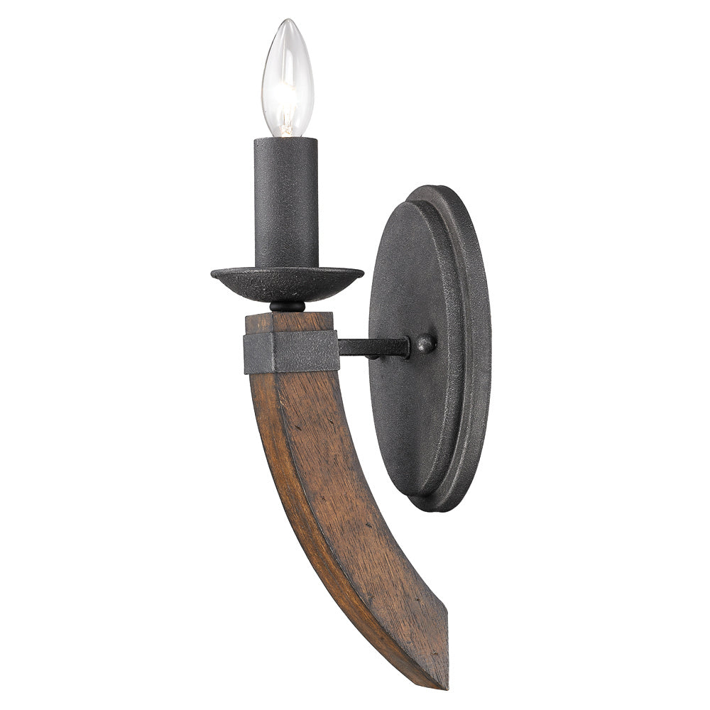 Golden - 1821-1W BI - One Light Wall Sconce - Madera BI - Black Iron