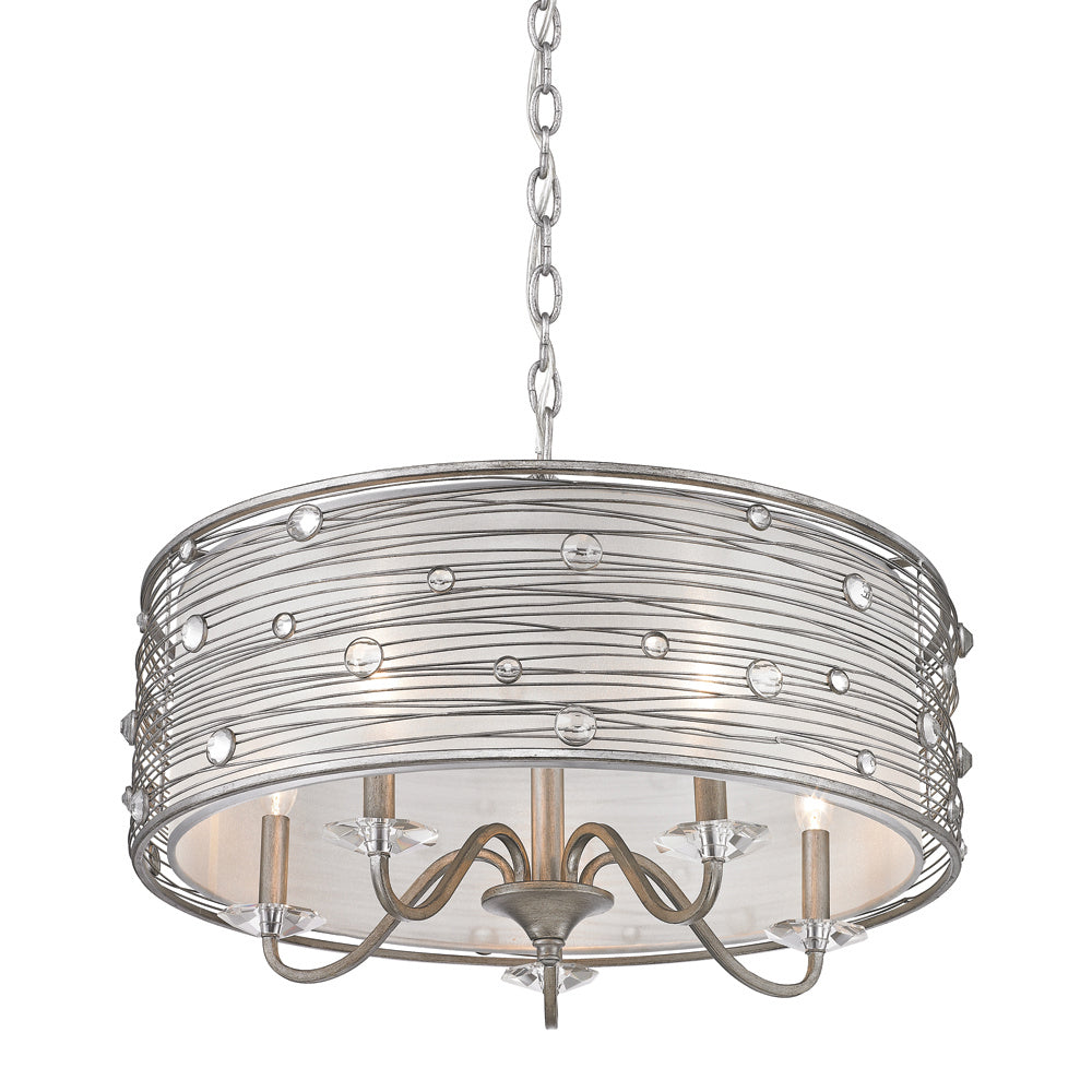 Golden - 1993-5 PS - Five Light Chandelier - Joia - Peruvian Silver