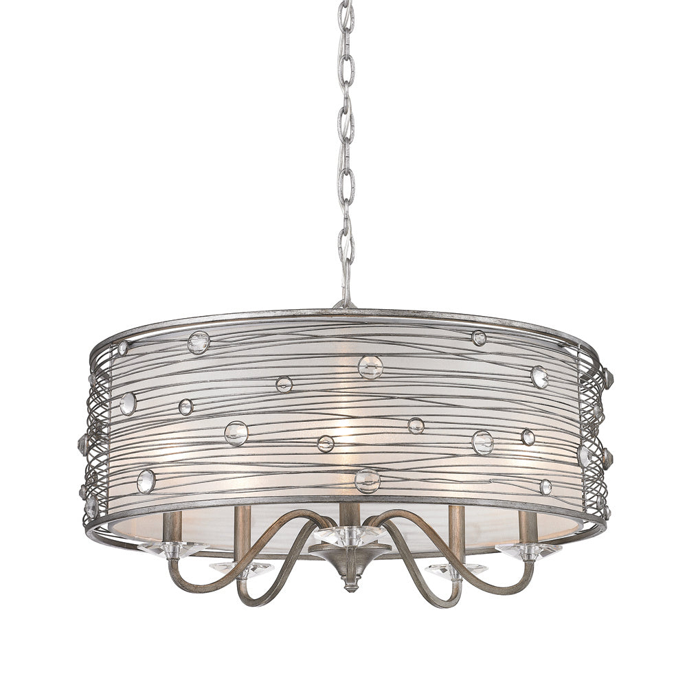 Golden - 1993-5 PS - Five Light Chandelier - Joia - Peruvian Silver