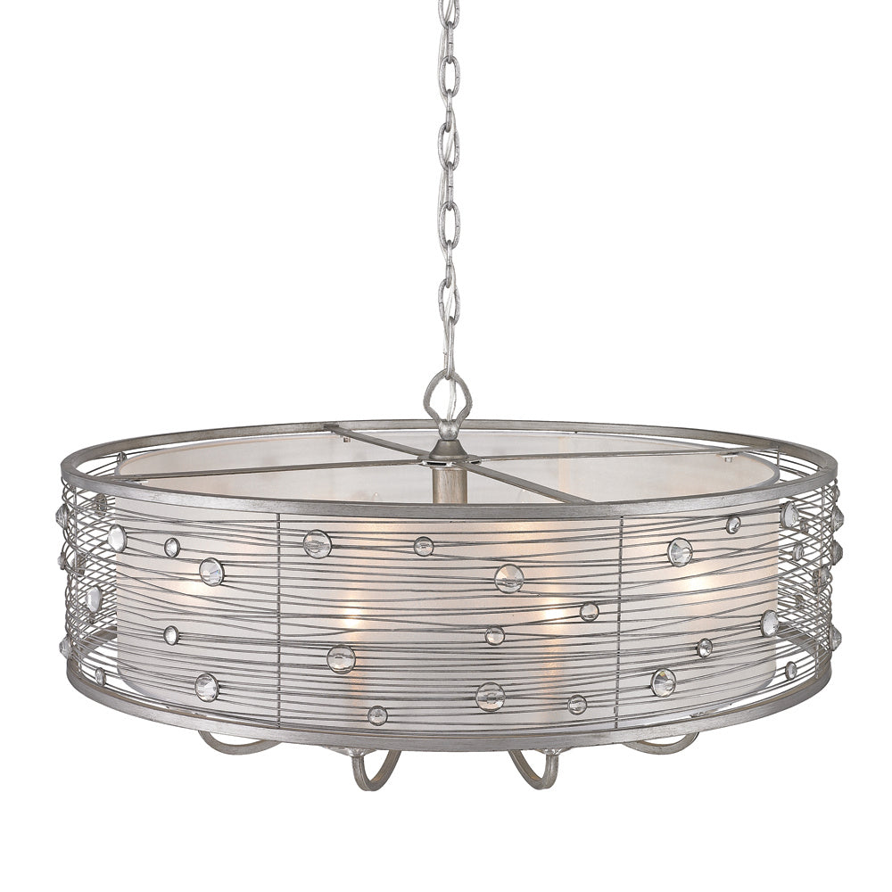 Golden - 1993-8 PS - Eight Light Chandelier - Joia - Peruvian Silver