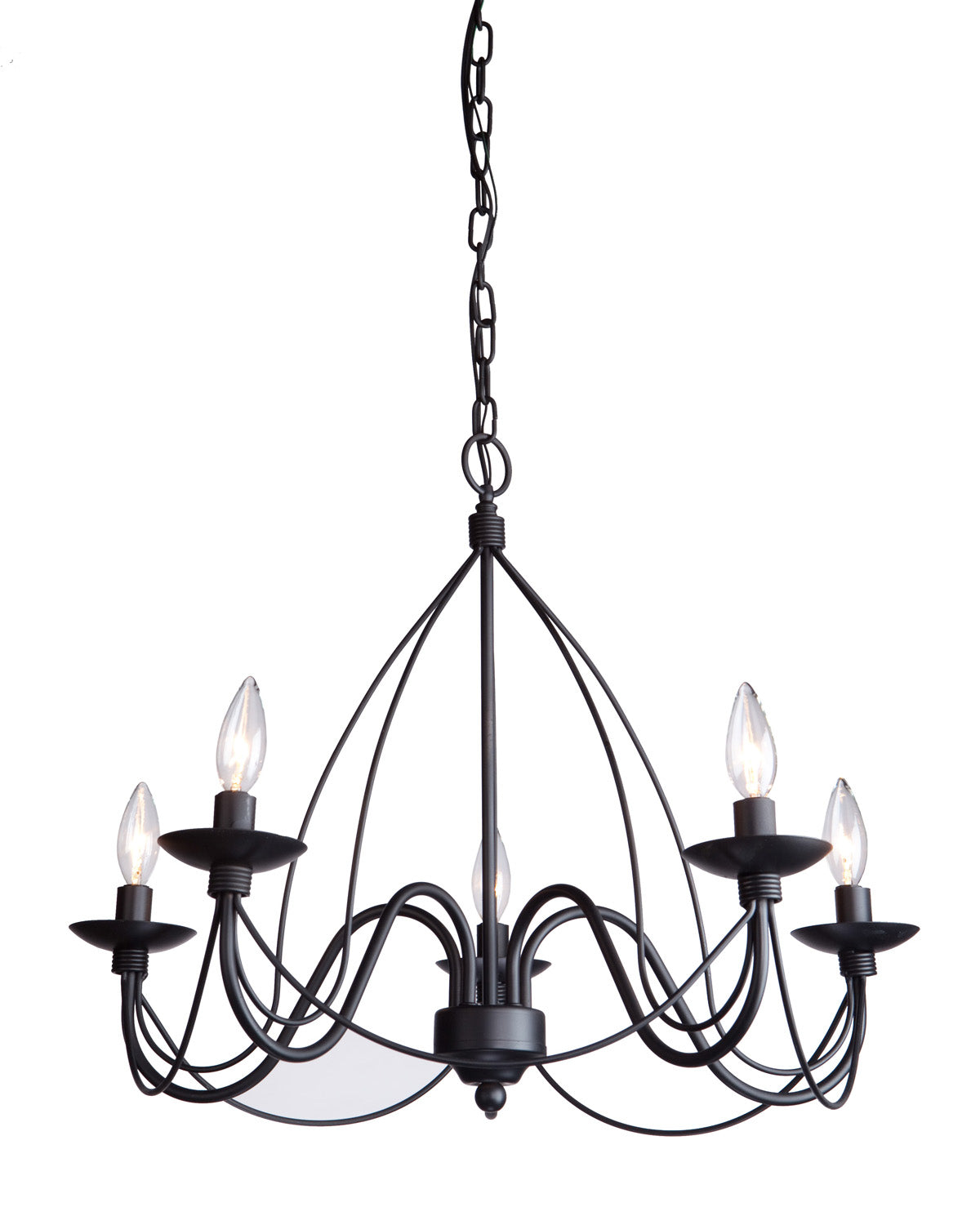 Artcraft - AC1485EB - Five Light Chandelier - Wrought Iron - Ebony Black