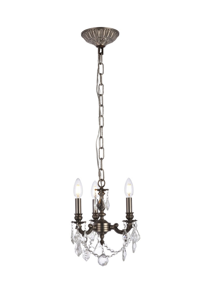 Elegant Lighting - 9103D10PW/RC - Three Light Pendant - Lillie - Pewter