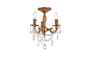 Elegant Lighting - 9203F13FG/RC - Three Light Flush Mount - Rosalia - French Gold