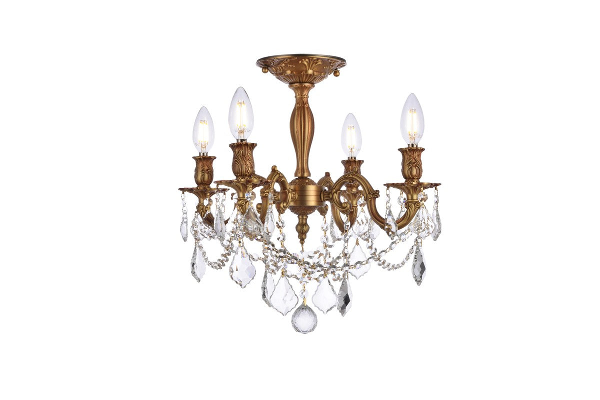 Elegant Lighting - 9204F17FG/RC - Four Light Flush Mount - Rosalia - French Gold