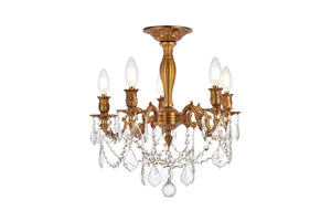 Elegant Lighting - 9205F18FG/RC - Five Light Flush Mount - Rosalia - French Gold