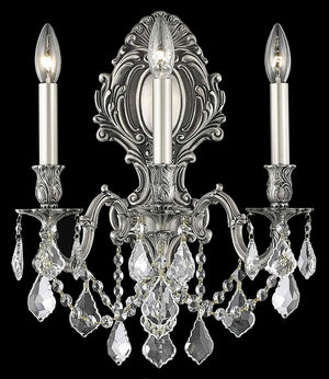 Elegant Lighting - 9603W14PW/RC - Three Light Wall Sconce - Monarch - Pewter