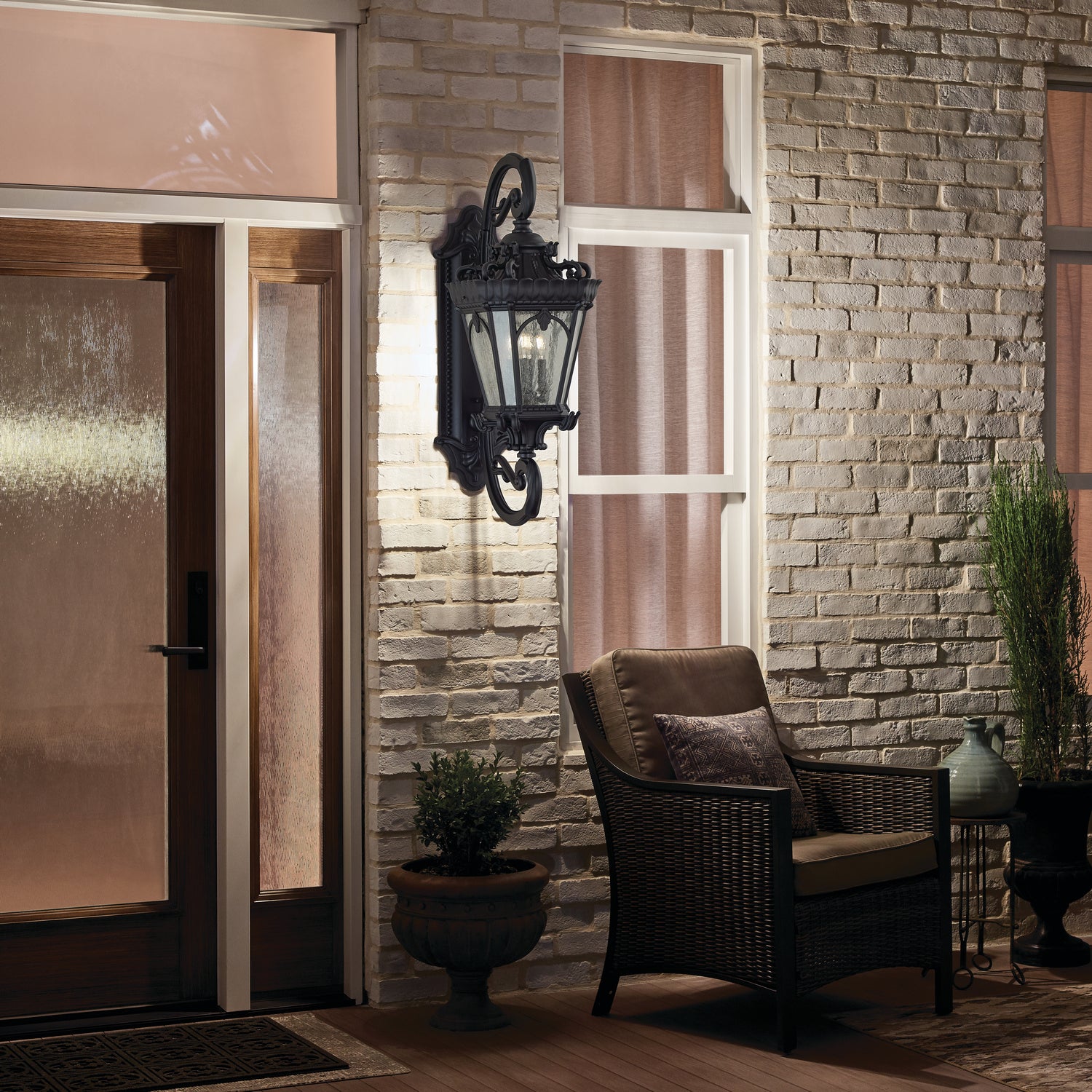 Kichler - 9359BKT - Four Light Outdoor Wall Mount - Tournai - Textured Black