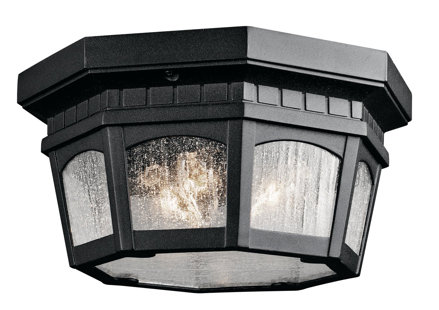 Kichler - 9538BKT - Three Light Outdoor Ceiling Mount - Courtyard - Textured Black