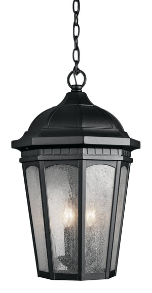 Kichler - 9539BKT - Three Light Outdoor Pendant - Courtyard - Textured Black