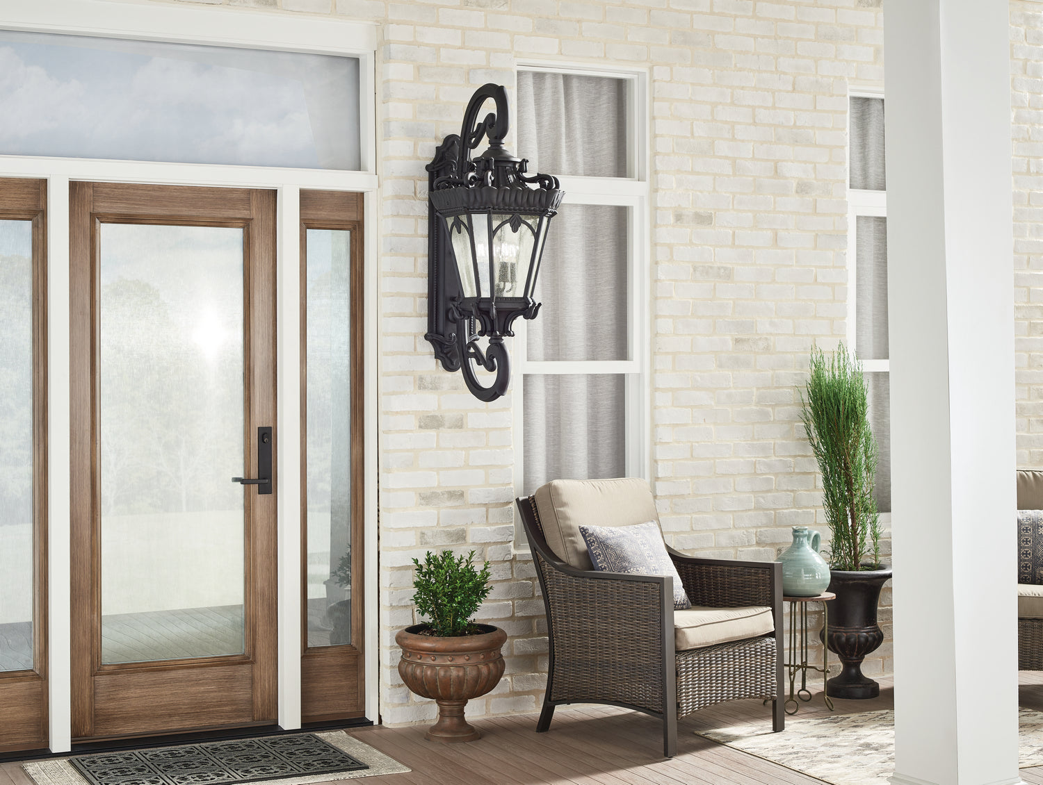 Kichler - 9559BKT - Four Light Outdoor Post Mount - Tournai - Textured Black