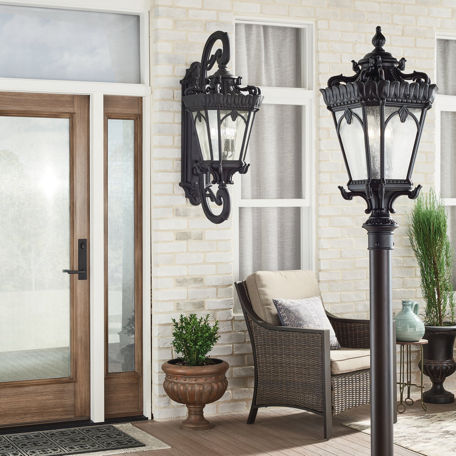 Kichler - 9559BKT - Four Light Outdoor Post Mount - Tournai - Textured Black