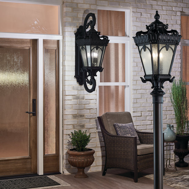 Kichler - 9559BKT - Four Light Outdoor Post Mount - Tournai - Textured Black