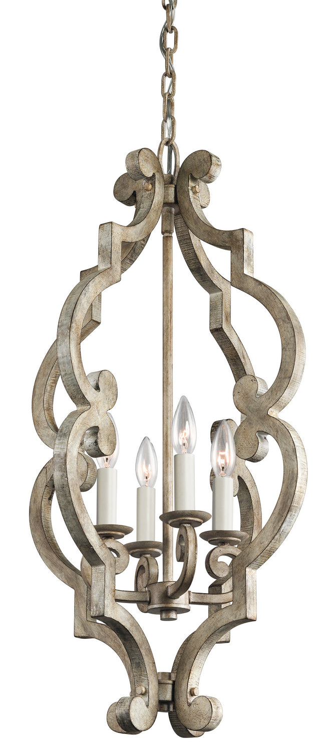 Kichler - 43255DAW - Four Light Foyer Pendant - Hayman Bay - Distressed Antique White