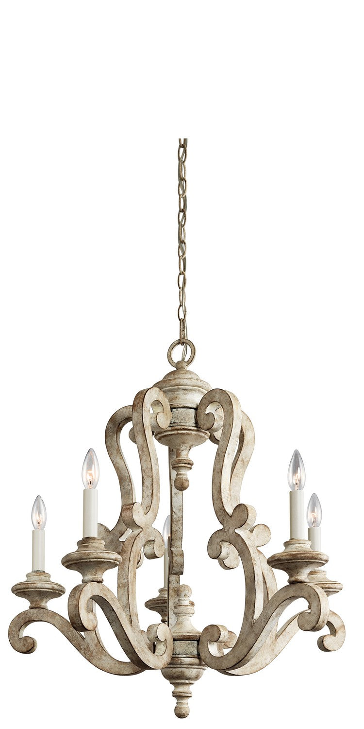 Kichler - 43256DAW - Five Light Chandelier - Hayman Bay - Distressed Antique White