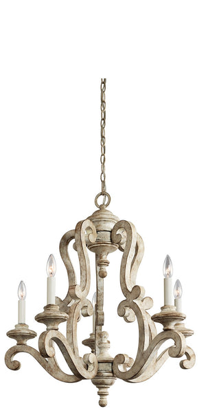 Kichler - 43256DAW - Five Light Chandelier - Hayman Bay - Distressed Antique White