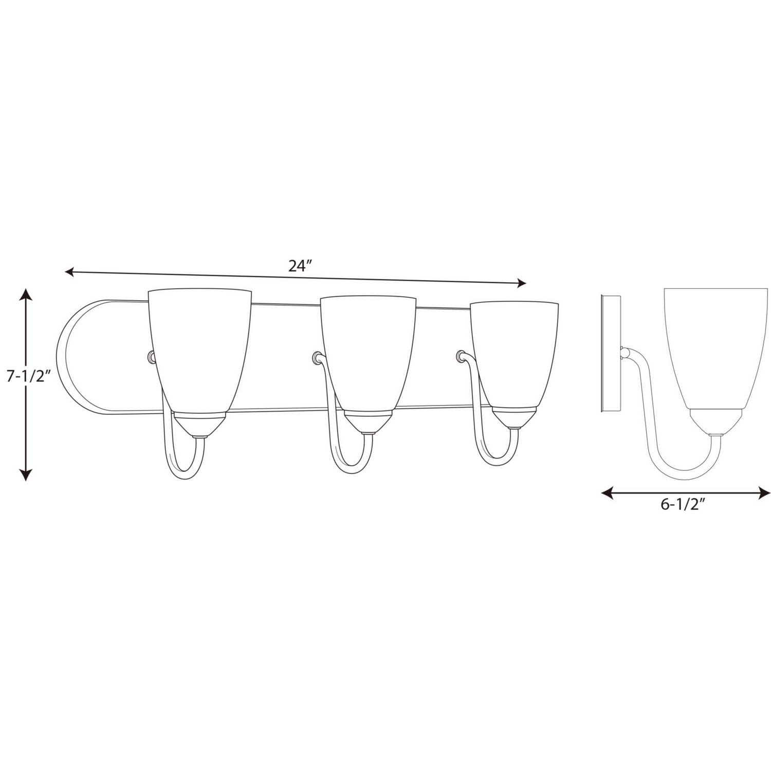 Progress Lighting - P2708-15 - Three Light Bath - Gather - Polished Chrome